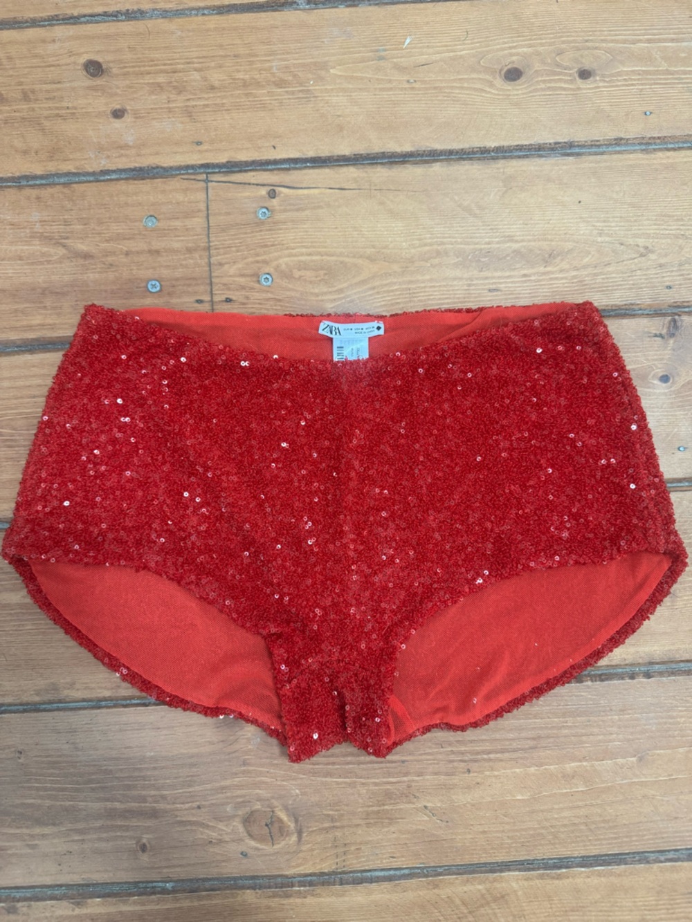 Red Sequin Shorts